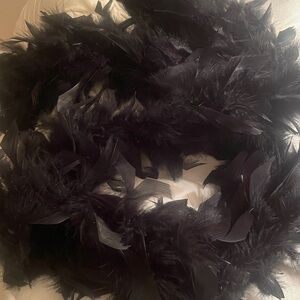 Black feather boa neck scarf